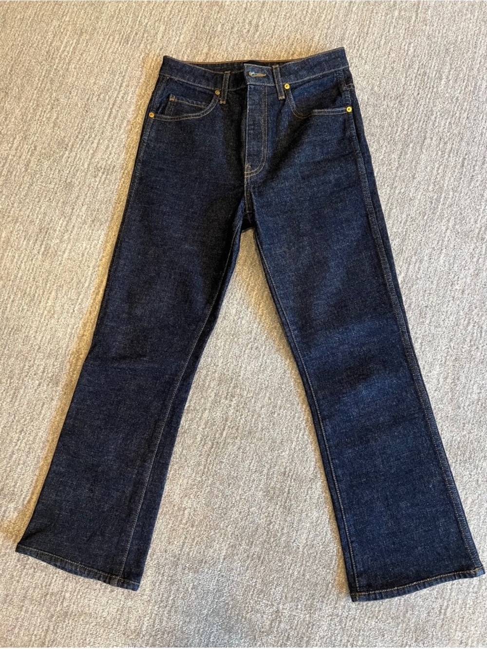 KHAITE Dark Indigo Straight-Leg Jeans